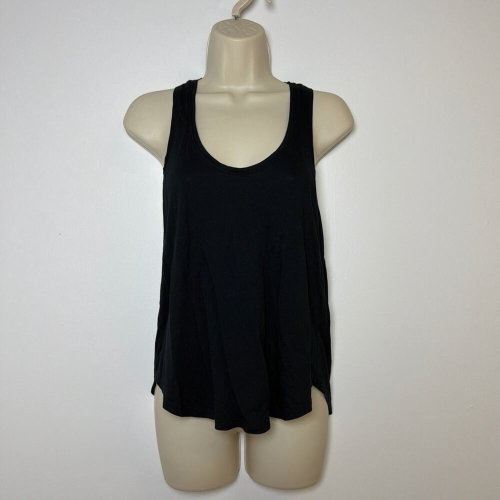 Aritzia TNA Trapeze Racerback Tank Top Flowy Plain Black Jersey Size XS